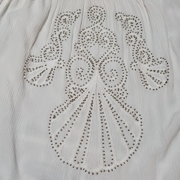 Lilly Pulitzer White Gold Beaded Top Size‎ Xs - Picture 3 of 8